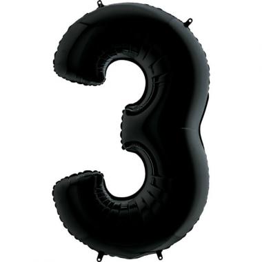 Цифра чёрная 3