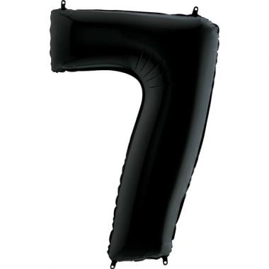 Цифра шар чёрная 7