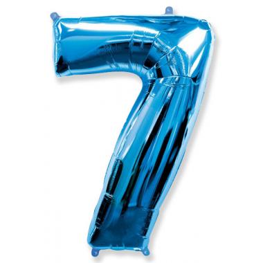 Шар цифра синяя 7