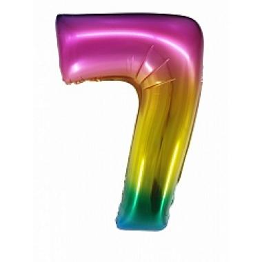 Шар цифра радужная 7