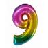 Шар цифра радужная 9