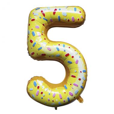 Шар цифра пончик 5