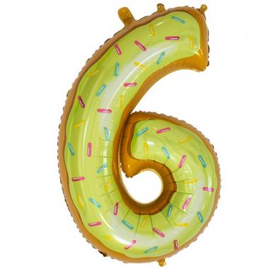 Шар цифра пончик 6