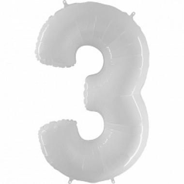 Цифра шар белая 3