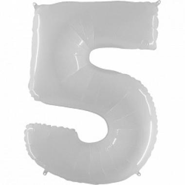 Цифра белая 5