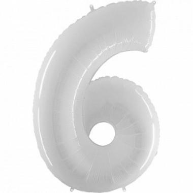 Цифра шар белая 6
