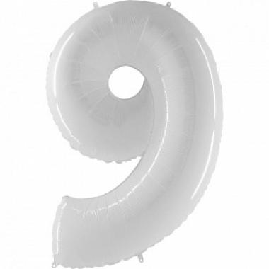 Цифра шар белая 9